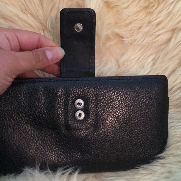 Vintage Black Leather Bi-fold Wallet w/ dust bag. - Picture 5 of 8